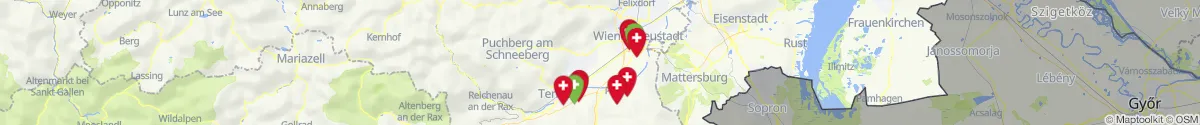 Kartenansicht für Apotheken-Notdienste in der Nähe von Schwarzau am Steinfeld (Neunkirchen, Niederösterreich)